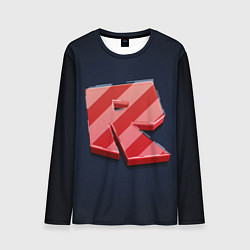 Мужской лонгслив Roblox red - Роблокс полосатый логотип