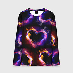 Мужской лонгслив Пламенное сердце - паттерн
