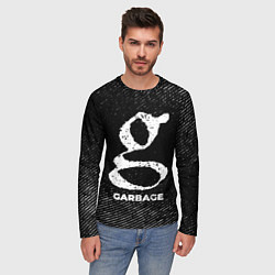 Лонгслив мужской Garbage с потертостями на темном фоне, цвет: 3D-принт — фото 2