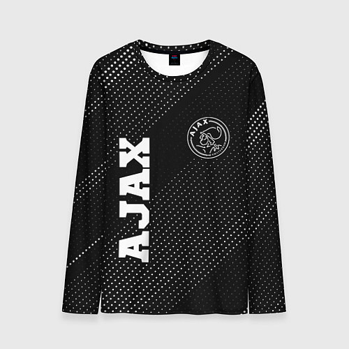 Мужской лонгслив Ajax sport на темном фоне: надпись, символ / 3D-принт – фото 1