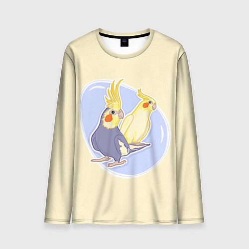 Мужской лонгслив Умные попугаи Корелла / 3D-принт – фото 1