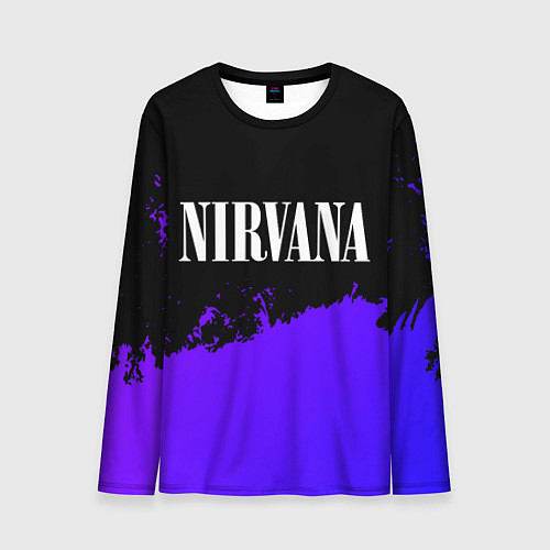Мужской лонгслив Nirvana purple grunge / 3D-принт – фото 1