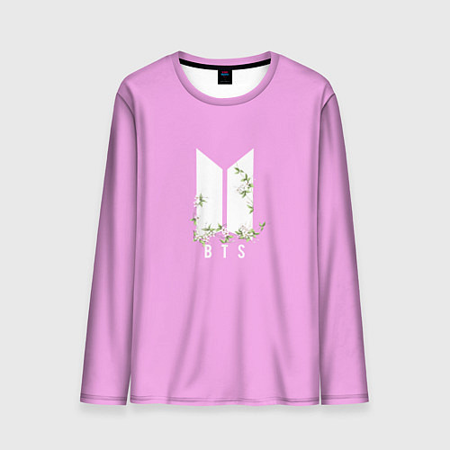 Мужской лонгслив BTS White Flowers / 3D-принт – фото 1