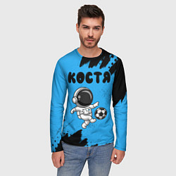 Лонгслив мужской Костя космонавт футболист, цвет: 3D-принт — фото 2