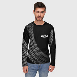 Лонгслив мужской Chery tire tracks, цвет: 3D-принт — фото 2