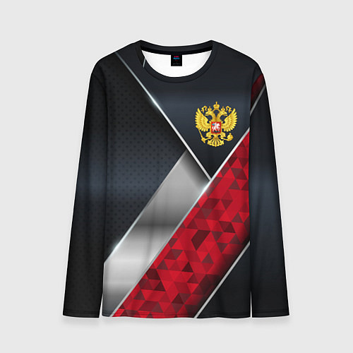 Мужской лонгслив Red & black Russia / 3D-принт – фото 1