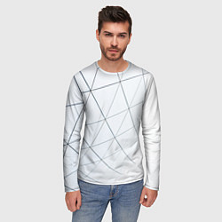 Лонгслив мужской Геометрические сеточные линии, цвет: 3D-принт — фото 2