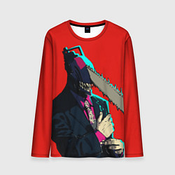 Лонгслив мужской Человек бензопила в деловом костюме, цвет: 3D-принт