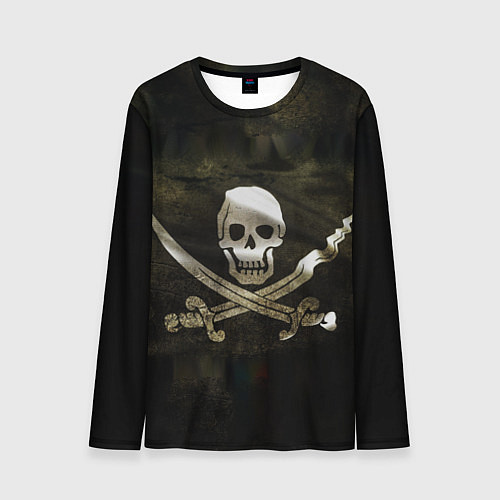 Мужской лонгслив Пиратский флаг - череп с ножами / 3D-принт – фото 1