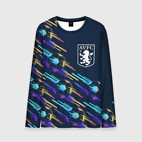 Мужской лонгслив Aston Villa градиентные мячи / 3D-принт – фото 1