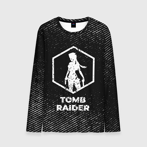 Мужской лонгслив Tomb Raider с потертостями на темном фоне / 3D-принт – фото 1