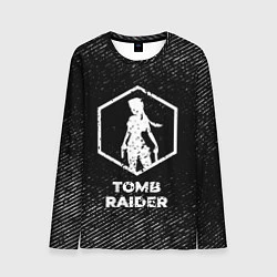 Лонгслив мужской Tomb Raider с потертостями на темном фоне, цвет: 3D-принт