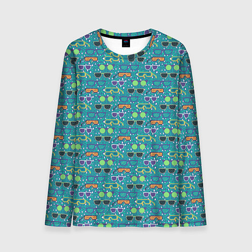 Мужской лонгслив Очки разноцветные поп арт / 3D-принт – фото 1
