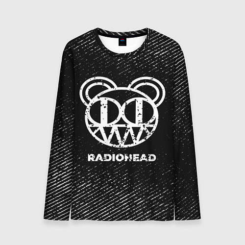 Мужской лонгслив Radiohead с потертостями на темном фоне / 3D-принт – фото 1