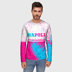 Лонгслив мужской Napoli neon gradient style: символ сверху, цвет: 3D-принт — фото 2