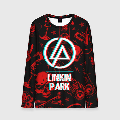Мужской лонгслив Linkin Park rock glitch / 3D-принт – фото 1