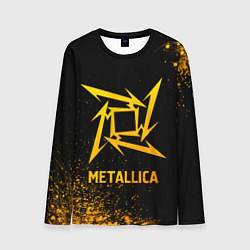 Лонгслив мужской Metallica - gold gradient, цвет: 3D-принт