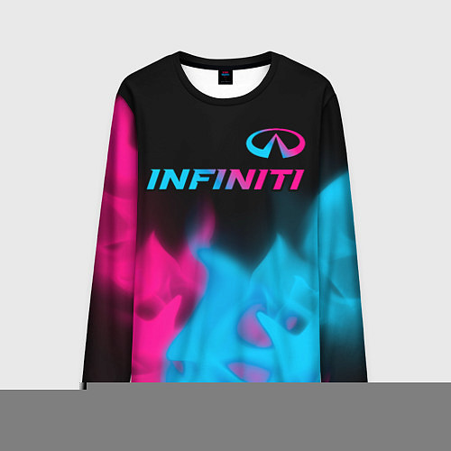 Мужской лонгслив Infiniti - neon gradient: символ сверху / 3D-принт – фото 1