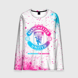 Мужской лонгслив Manchester United neon gradient style