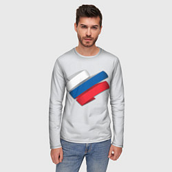 Лонгслив мужской Триколор - ленточки, цвет: 3D-принт — фото 2