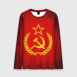 Лонгслив мужской СССР - старый флаг, цвет: 3D-принт