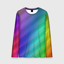 Лонгслив мужской Полосы всех цветов радуги, цвет: 3D-принт