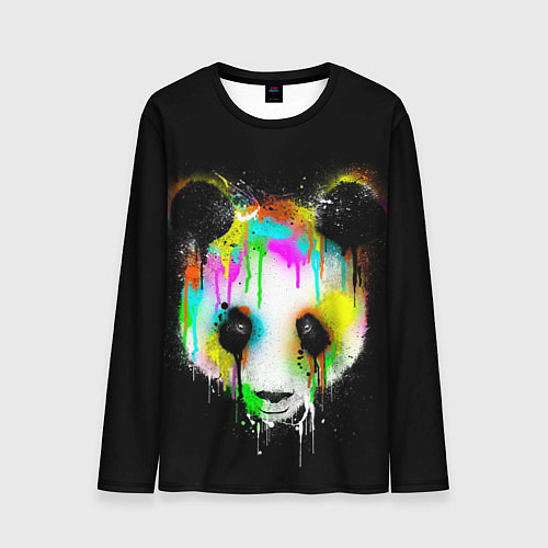 Мужской лонгслив Панда в краске / 3D-принт – фото 1