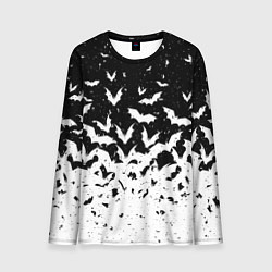 Мужской лонгслив Black and white bat pattern