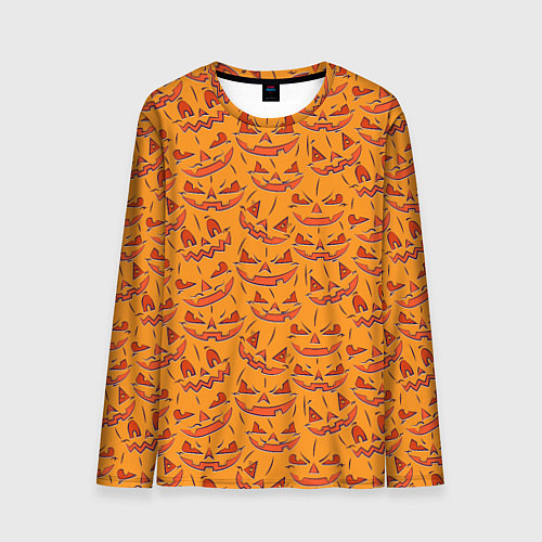 Мужской лонгслив Halloween Pumpkin Pattern / 3D-принт – фото 1