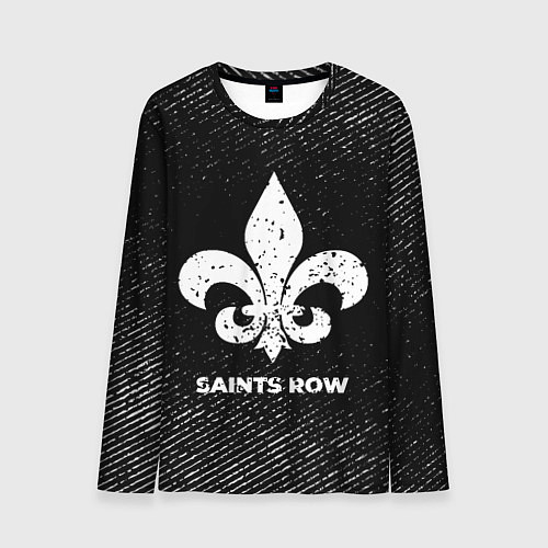Мужской лонгслив Saints Row с потертостями на темном фоне / 3D-принт – фото 1
