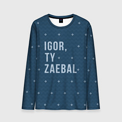 Лонгслив мужской Igor ty za*bal свитер, цвет: 3D-принт