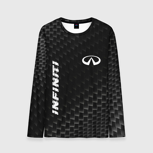 Мужской лонгслив Infiniti карбоновый фон / 3D-принт – фото 1