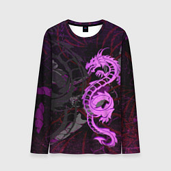 Мужской лонгслив Неоновый дракон purple dragon