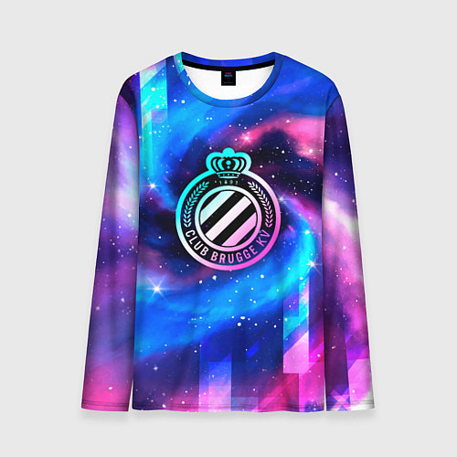Мужской лонгслив Club Brugge неоновый космос / 3D-принт – фото 1