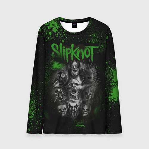 Мужской лонгслив Slipknot green / 3D-принт – фото 1