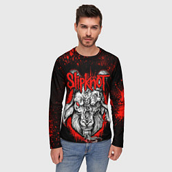 Лонгслив мужской Slipknot - красный козел, цвет: 3D-принт — фото 2