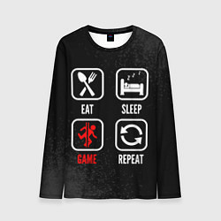 Мужской лонгслив Eat, sleep, Portal, repeat