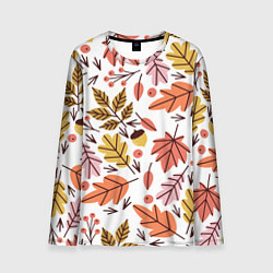 Лонгслив мужской Осенний паттерн - листья, цвет: 3D-принт