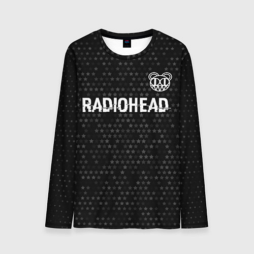 Мужской лонгслив Radiohead glitch на темном фоне: символ сверху / 3D-принт – фото 1