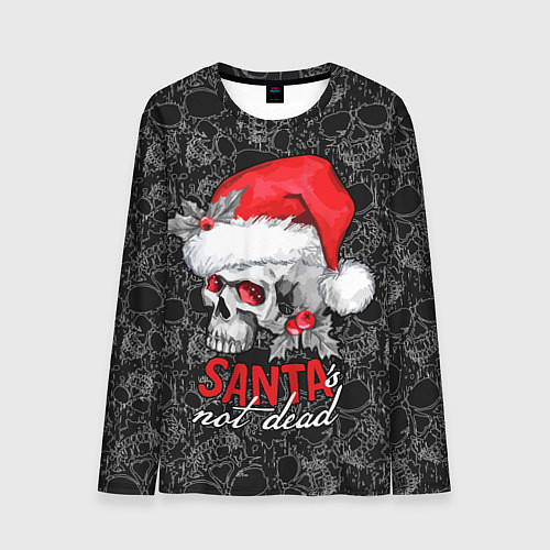 Мужской лонгслив Skull in red hat, Santa is not dead / 3D-принт – фото 1