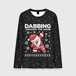 Мужской лонгслив Santa dabbing, through the snow