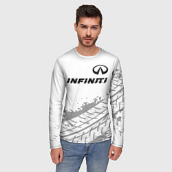 Лонгслив мужской Infiniti speed на светлом фоне со следами шин: сим, цвет: 3D-принт — фото 2