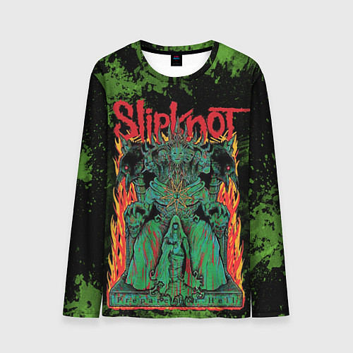 Мужской лонгслив Slipknot green satan / 3D-принт – фото 1