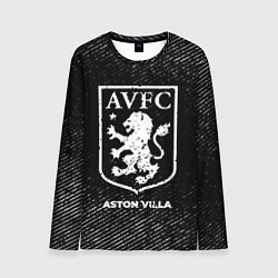 Мужской лонгслив Aston Villa с потертостями на темном фоне