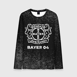 Мужской лонгслив Bayer 04 с потертостями на темном фоне