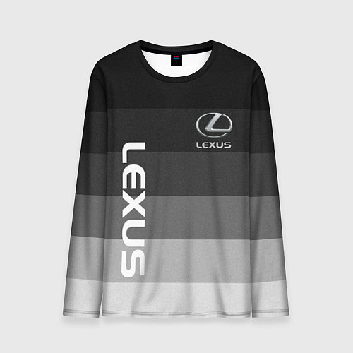 Мужской лонгслив Lexus серый градиент / 3D-принт – фото 1