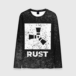 Лонгслив мужской Rust с потертостями на темном фоне, цвет: 3D-принт