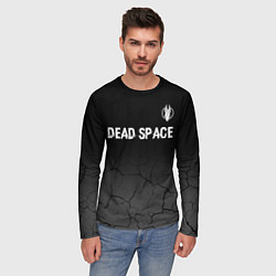Лонгслив мужской Dead Space glitch на темном фоне: символ сверху, цвет: 3D-принт — фото 2
