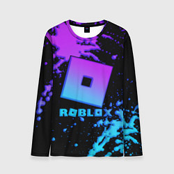Лонгслив мужской Roblox logo neon gradient, цвет: 3D-принт