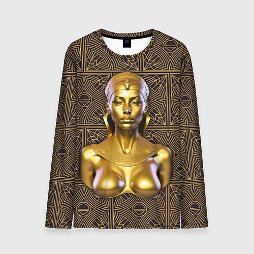 Мужской лонгслив Золотой бюст египетской принцессы / 3D-принт – фото 1